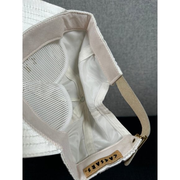 Vintage Ceasars Palace Adult Hat Baseball Cap Adjustable White Gold Satin Silky - Picture 7 of 15